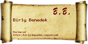 Birly Benedek névjegykártya